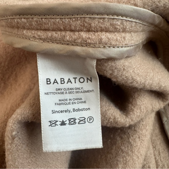 Aritzia Babaton Tamarak Merino Wool Open Front Coat Camel Long Jacket - Picture 8 of 10
